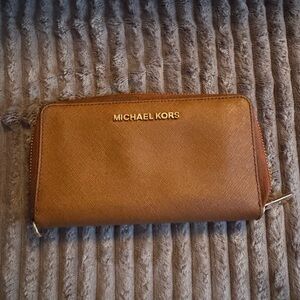 Michael Kors Tan Zip-Around Wallet